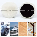 Wool Polishing Pad Soft Sheepskin Buffing Pads with Hook and Loop Back Wool Cutting Pad for Car